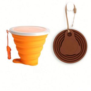 Gobelet pliable en silicone réutilisable personnalisé avec logo, pour boissons chaudes et froides, idéal pour le camping, la randonnée et les activités de plein air - Product Image 1