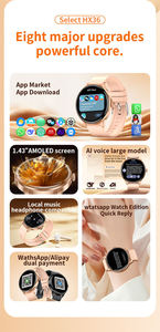 สมาร์ทวอทช์ผู้หญิงรุ่นใหม่ HX36 ดีไซน์ทันสมัย หน้าจอ AMOLED HD ขนาด 1.43 นิ้ว นาฬิกาติดตามการออกกำลังกาย กันน้ำระดับ IP67 สายซิลิโคน - Product Image 3