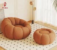 Fauteuil de salon individuel en forme de citrouille pour usage domestique, en tissu laine d'agneau, petit canapé de balcon