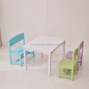 Juego de Mesa de Madera Moderno para Niños, con Banco y Dos Sillas, para Estudio y Juego, Seguro y Educativo - Product Image 6