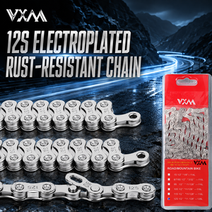 VXM <span class=keywords><strong>10</strong></span>단 116링크 고탄소강 자전거 체인 전기도금된 녹 및 마모 방지 강력한 체인 핀(산악 자전거용) - Product Image 1