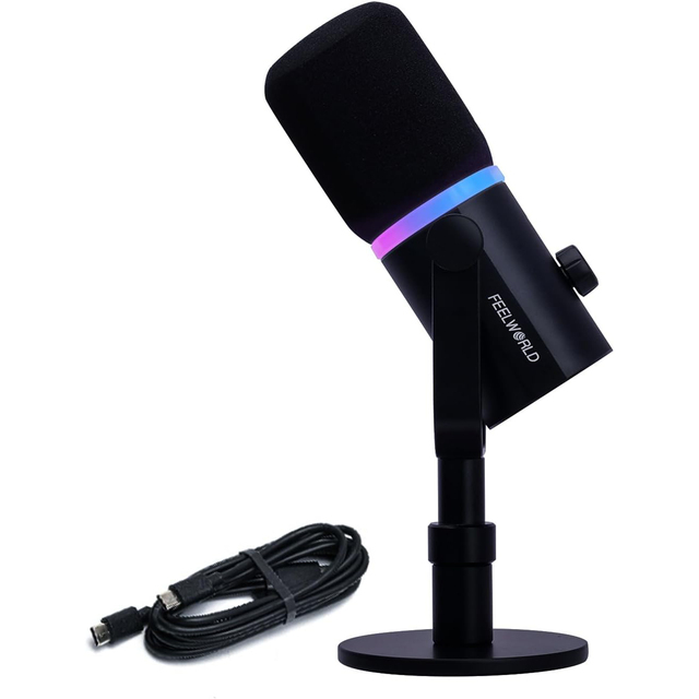 FEELWORLD PM1 XLR/USB Dynamic Microphone for Podcasting Recording Gaming Live Streaming