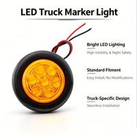 Promotion : Feu de position latéral rond à 7 LED de 2 pouces (50 mm) pour camion, 12V 24V, encastré avec montage par œillet, rouge, ambre, blanc, pour camion, remorque, camping-car