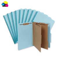 Classeur de classification en carton de haute qualité, format légal, bleu clair, 6 faces, 4 attaches, 2 séparateurs, personnalisable