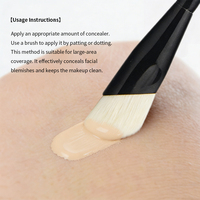 Pinceau correcteur oblique en poils de chèvre pour fond de teint liquide et crème contour des yeux – Pinceau de maquillage végétalien pour estomper les imperfections – Offre spéciale