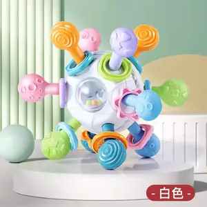 Hot selling baby toy manhattan grab ball bit rattle toy early education baby teethers for kids