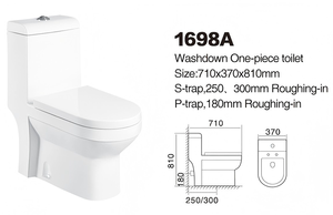 Inodoro Moderno <span class=keywords><strong>de</strong></span> Doble Descarga, Inodoro <span class=keywords><strong>de</strong></span> Cerámica <span class=keywords><strong>de</strong></span> Una Pieza <span class=keywords><strong>de</strong></span> Alta Calidad, Sanitario Chino con Sifón en Forma <span class=keywords><strong>de</strong></span> S para Inodoro - Product Image 2