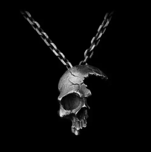 2022 Explosions Retro Half Skull Necklace Metal Skull Pendant Crow Necklace Fashion Retro Gothic Jewelry Pendant Necklace