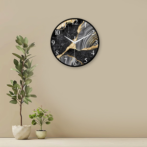 <span class=keywords><strong>Orologio</strong></span> <span class=keywords><strong>da</strong></span> <span class=keywords><strong>Parete</strong></span> Scenico con Lancette in Vetro Nero e Cristallo con Accenti Dorati per Arredamento <span class=keywords><strong>Moderno</strong></span> di Lusso Soggiorno Ufficio - Product Image 4