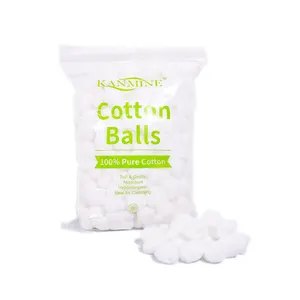 Bolas 100% puras de algodão absorventes de algodão macio Oem com brancura de alta absorção para uso cirúrgico ou cosméticos e beleza