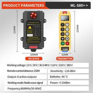 Télécommande radio industrielle sans fil ML-S80+ facile à utiliser, étanche, pour treuil de levage de camion avec écran d'affichage - Product Image 6