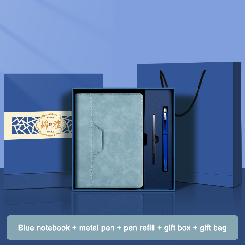 Confezione regalo per taccuino blu