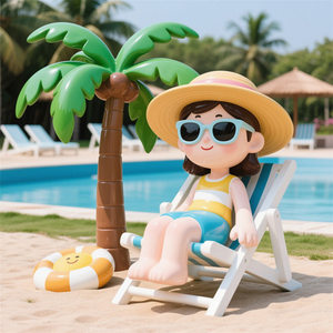 Statue décorative personnalisée D127 Relax Posture Summer Figure pour la <span class=keywords><strong>plage</strong></span>, la piscine, les magasins de détail, les sites touristiques et les places publiques - Product Image 1