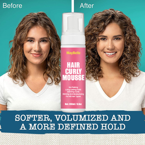 Индивидуальный логотип, без слоеных локонов, определяющий мусс, дополнительный объем, увеличивающий объем, укладка, укладка волос, пена для косы, локоны, волнистая спираль - Product Image 3
