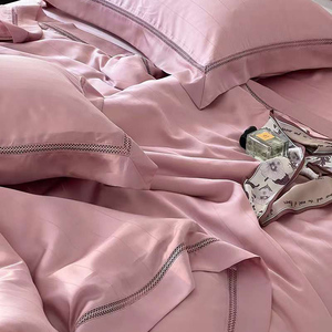 Nouvelle mode drap <span class=keywords><strong>de</strong></span> <span class=keywords><strong>lit</strong></span> 1000 fils 100% coton rose linge <span class=keywords><strong>de</strong></span> <span class=keywords><strong>lit</strong></span> 4 pièces hôtel literie draps ensemble - Product Image 4