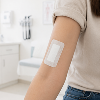 OEM/ODM 5 pièces Pansements en gaze adhésifs stériles absorbants de qualité médicale pour plaies, Tampons de pansement de premiers secours
