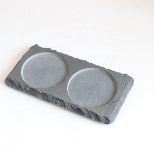 Support <span class=keywords><strong>en</strong></span> pierre de haute qualité 20x12cm, bouteille rectangulaire <span class=keywords><strong>en</strong></span> ardoise avec bord brut, <span class=keywords><strong>plaque</strong></span> de <span class=keywords><strong>liège</strong></span> vierge avec trou pour détails de présentation de boissons - Product Image 2