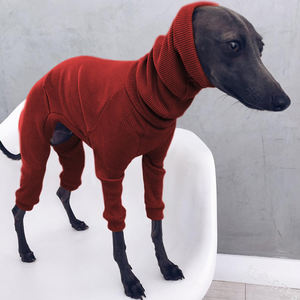 Suéter de cuello alto para mascotas, ropa de perro de cuatro patas, liso, para Whippet, <span class=keywords><strong>Galgo</strong></span> Italiano, mono de invierno para perros grandes - Product Image 4