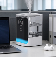 Humidificateur ultrasonique à colonne blanche, commande mécanique et télécommande, brume chaude et froide, protection contre la pénurie d'eau, usage domestique
