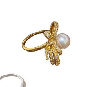 10704 DIY Silver Jewelry Stand with S925 Silver Ring 4-6mm Round Beads & Double <b>Pearls</b> Accessory Stand with <b>Loose</b> <b>Pearls</b> - Product Image 5