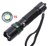 Lampe torche tactique de défense personnelle, rechargeable, en alliage d'aluminium, multifonctionnelle