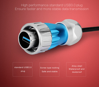 Conector USB CNLINKO para Montaje en Panel, Enchufe con Cubierta Antipolvo, Resistente al Agua IP67, Conector USB Robusto