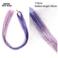 Nouvelles extensions de cheveux synthétiques scintillantes effet ombré, fibre haute température, pour la décoration