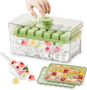 Eco-FriendlyIce Cube Tray, Ice Tray with <b>Lid</b> and <b>Bin</b> and Ice Scoop, Ice Cube Pop Out Tray - Product Image 1