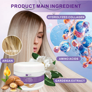 <span class=keywords><strong>Maschera</strong></span> per <span class=keywords><strong>capelli</strong></span> viola saggia 500ml protezione contro il colore giallo dopo il trattamento di candeggina per <span class=keywords><strong>capelli</strong></span> ottonati per donne e uomini sbiancati - Product Image 2