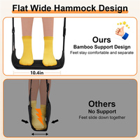 Hamac pour pieds d'avion Repose-pieds de bureau avec support en bambou Hamac pliable et réglable pour les longs vols