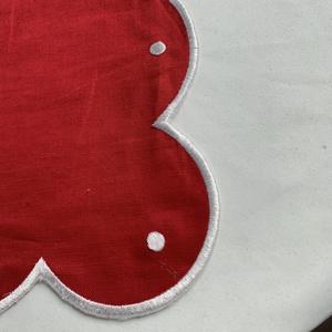 Vente en gros de serviettes de table et sets de table en lin 100% coton décor de nappe à bord festonné pour mariages - Product Image 6