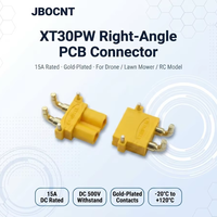 Connecteur PCB à angle droit XT30PW 15A plaqué or, connecteur femelle-mâle pour drone, tondeuse à gazon, modèle RC, batterie au lithium