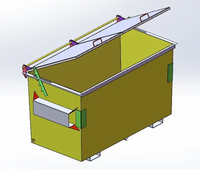 Benne à chargement frontal pour l'extérieur, empilable, en acier et en métal, poubelles à chaîne pour ferraille, chariot élévateur, poubelles