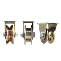 Roulettes rigides en acier robuste avec support pour rail en V de 25 mm et roulettes à gorge en V pour axe de 32 mm pour portes coulissantes