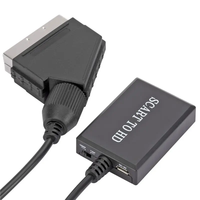 Adaptador Mini SCART 1080p con Sincronización de Audio y Video Compatible con DVD/VCR/PS2/Consola de Juegos Retro, Convertidor de SCART a HDMI