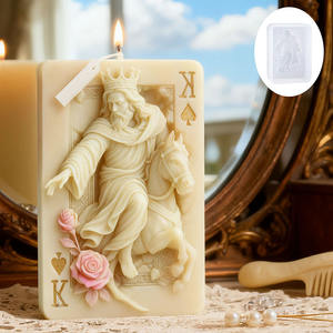 Moules en silicone YS Relief Poker Kings pour bougies, décorations en plâtre pour <span class=keywords><strong>la</strong></span> maison, moules de moulage, fournitures de fabrication de bougies d'aromathérapie DIY - Product Image 2