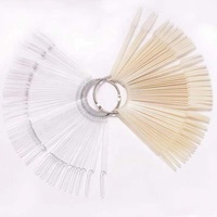 En gros 50 pièces/ensemble forme d'éventail tête pointue ongles nuancier couverture complète faux ongles conseils Nail Art nuancier affichage
