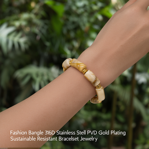 กำไลข้อมือแฟชั่น สแตนเลสสตีล 316L ชุบทอง PVD ทนทาน เป็นมิตรต่อสิ่งแวดล้อม - Product Image 3