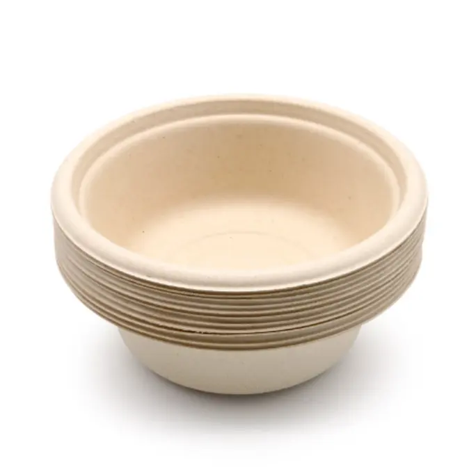 Eco Biodegradable 500Ml 750ml Disposable Salad Soup Bowls Sugarcane Bagasse Takeaway Round Bowl With Lid