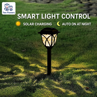 Lampe solaire LED en forme de fleur, style européen, ABS brillant, étanche IP65, pour pelouse, extérieur, rue, cour, jardin, prairie