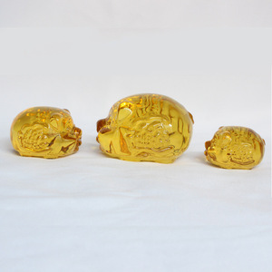 Figura de cerdo de cristal, citrino amarillo en relieve, decoración del zodiaco del Año Nuevo Chino - Product Image 3