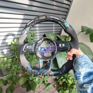 Volant personnalisé à fond plat en fibre de carbone compatible avec VW MK7 <span class=keywords><strong>DSG</strong></span> <span class=keywords><strong>Golf</strong></span> 7 <span class=keywords><strong>Golf</strong></span> 7.5 <span class=keywords><strong>Golf</strong></span> <span class=keywords><strong>6</strong></span> POLO GTE <span class=keywords><strong>GTI</strong></span> GLD GTS GLI - Product Image 2