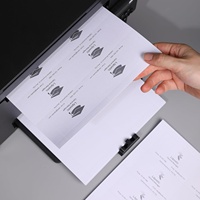 Cartes de visite vierges imprimables, papier cartonné perforé pour imprimantes jet d'encre et laser, 10 cartes par feuille - (Blanc)