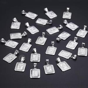 Sigla colore Sliver nome collana pendente Hiphop Punk grassetto robusto alfabeto maschile lettera Charm collana per gli uomini - Product Image 5