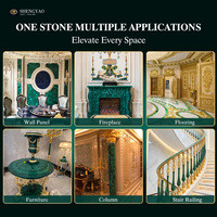 Matériaux décoratifs haut de gamme sur mesure, dalle de malachite verte semi-précieuse pour les projets de panneaux muraux et de meubles