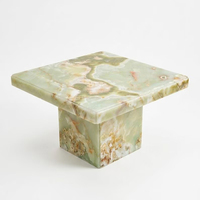 Table basse convertible pour salon Cammy Stone Nordic Simple Modern Natural Green Onyx Natural Cave Solid Marble Top