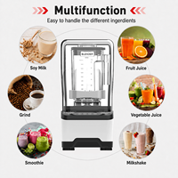 Mixeur Commercial Robuste 2200W 5+ Vitesses Puissant Silencieux pour Smoothies et Glace Pilée Anti-fuite pour Restaurant