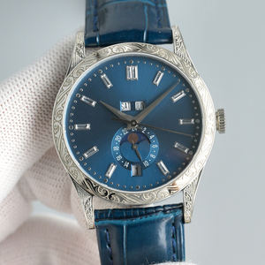 Reloj Unisex 2026 Elegante y Lujoso de Alta Calidad con Bisel con Patrón Tallado, Calendario Multifunción, Esfera con Marcadores Incrustados de Diamantes - Product Image 3