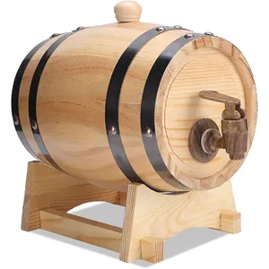 1.5/3/5/10 Liter Wooden beer Barrel for Storage Spirit Vintage Whiskey Wine Barrel