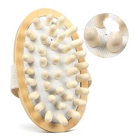 Brosse de massage corporelle en bois naturel pour la cellulite et la circulation sanguine lymphatique, brosse sèche pour éliminer les peaux mortes, brosse de bain SPA